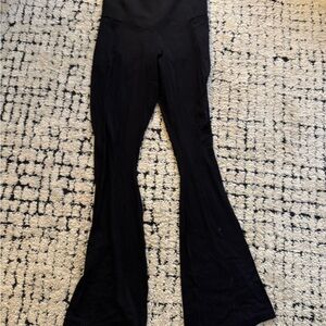 Black High-Waist Flared Leggings - aerie extra hold up pocket flare leggings